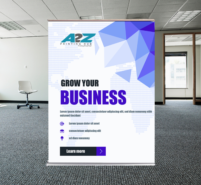 Silver step retractable banner stands 60 - Premium printing and custom designs for businesses and events.