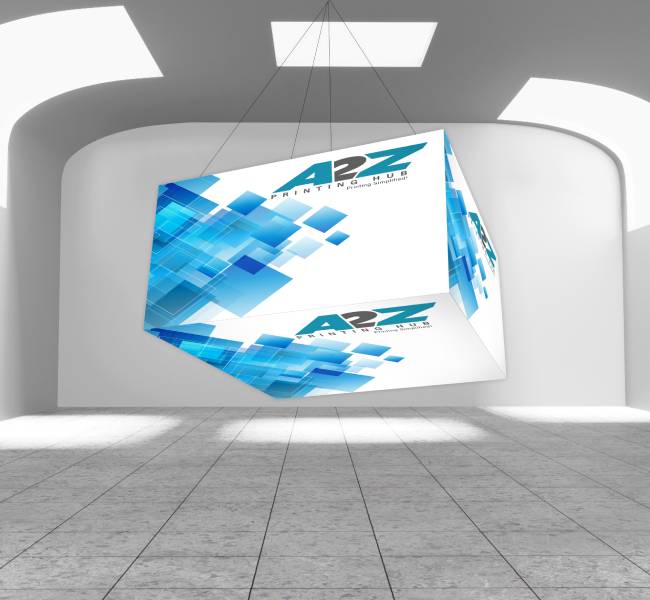 Skytube hanging banners rectangle cube - Premium printing and custom designs for businesses and events.