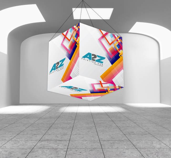 SkyTube Hanging Banner - Square Cube for trade shows - Image 2