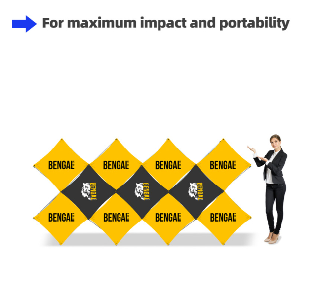Double x grid table top pop up display - Premium printing and custom designs for businesses and events.
