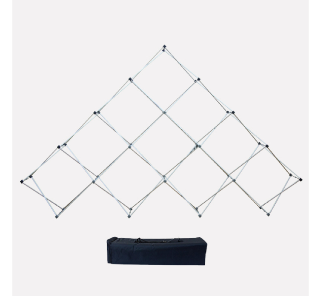 Triangular large grid table top pop up display - Premium printing and custom designs for businesses and events.