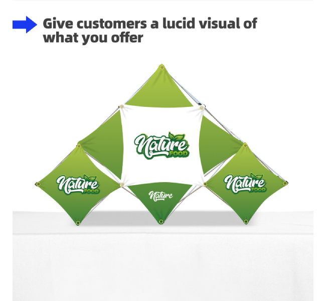 Triangular Middle Grid Table Top Pop-Up Display