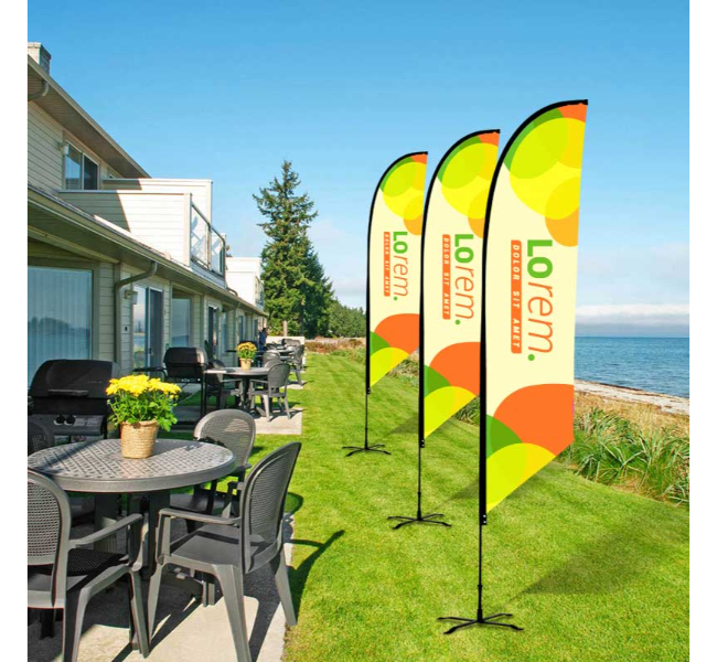 Angled flags - Premium printing and custom designs for businesses and events.