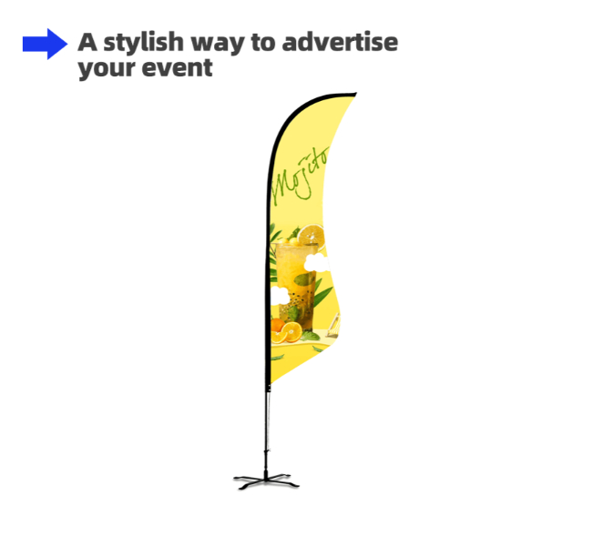 Shark fin flags - Premium printing and custom designs for businesses and events.