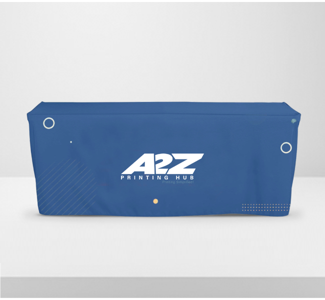 Fitted table covers with zipper 4 sided - Premium printing and custom designs for businesses and events.