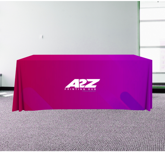 Pleated table covers - Premium printing and custom designs for businesses and events.