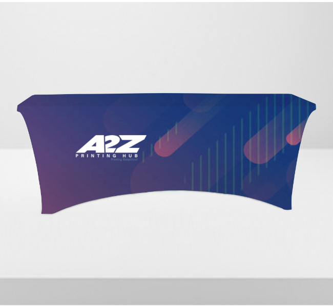 Stretch table covers with zipper 4 sided - Premium printing and custom designs for businesses and events.