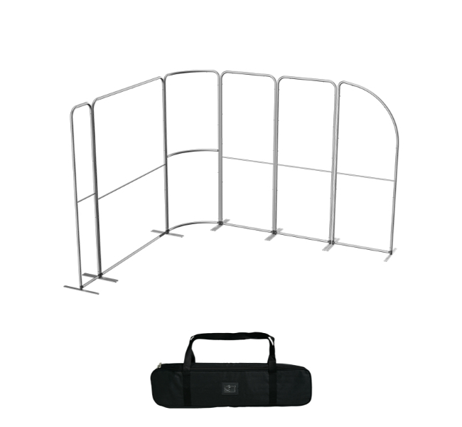10 ft x 10 ft Curved L-Shape Magnetic Modular Fabric Display