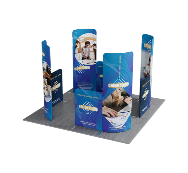 10 ft x 10 ft Four Corner Curved Magnetic Modular Fabric Display