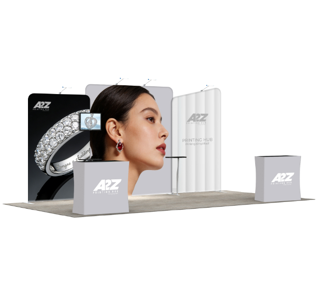 Image of 10 ft x 10 ft Inline Trade Show Booth With Backdrop and Podium