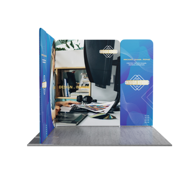 10 ft x 10 ft L-Shape Magnetic Modular Fabric Display
