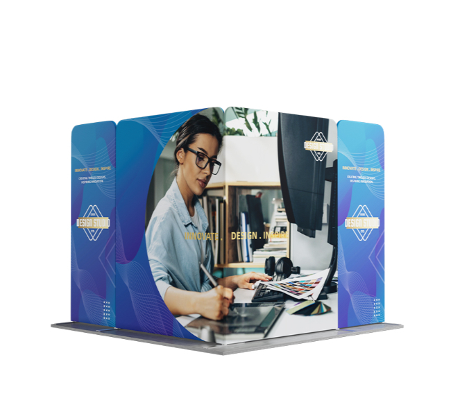 10 ft x 10 ft L-Shape Magnetic Modular Fabric Display