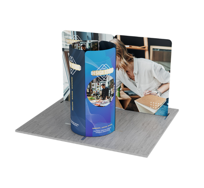 13 ft x 10 ft Round Tower With Backdrop Magnetic Modular Fabric Display