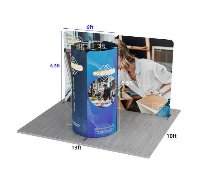 13 ft x 10 ft Round Tower With Backdrop Magnetic Modular Fabric Display