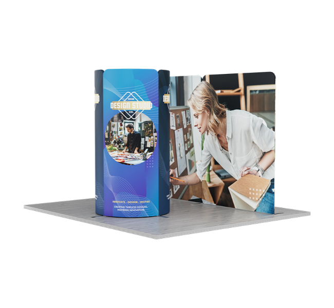 13 ft x 10 ft Round Tower With Backdrop Magnetic Modular Fabric Display