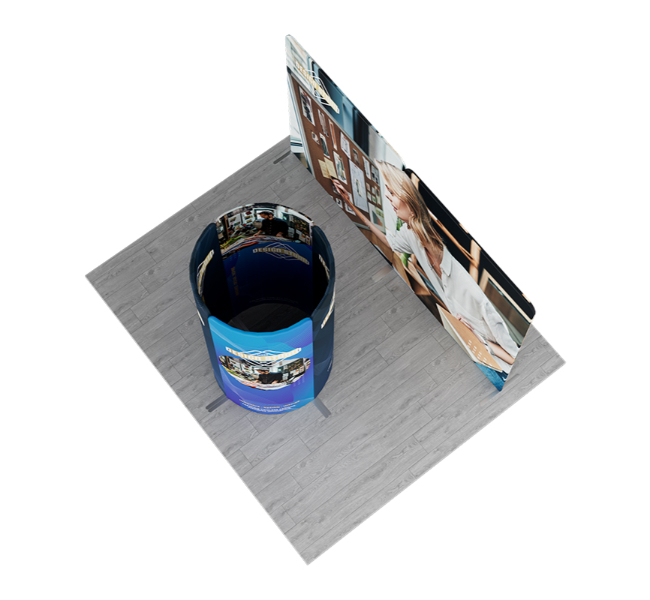 13 ft x 10 ft Round Tower With Backdrop Magnetic Modular Fabric Display