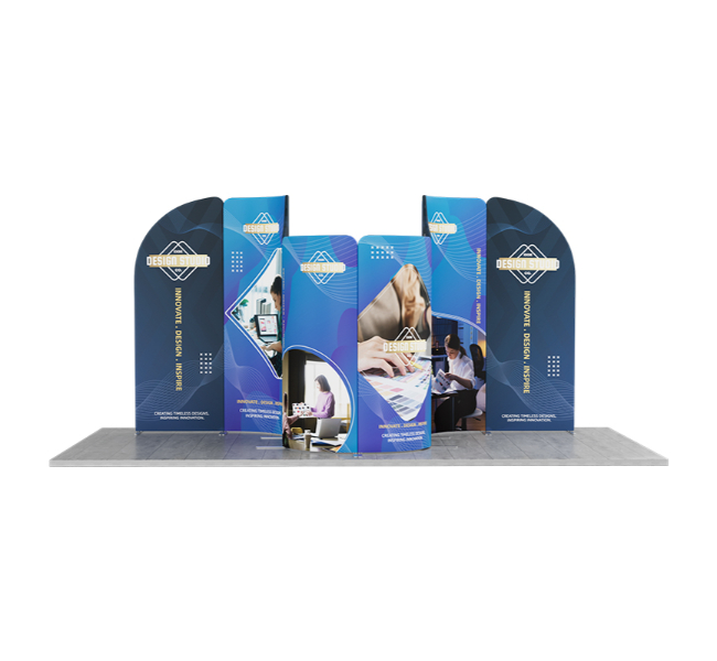 13 ft x 10 ft S-Curved Wave Magnetic Modular Fabric Display