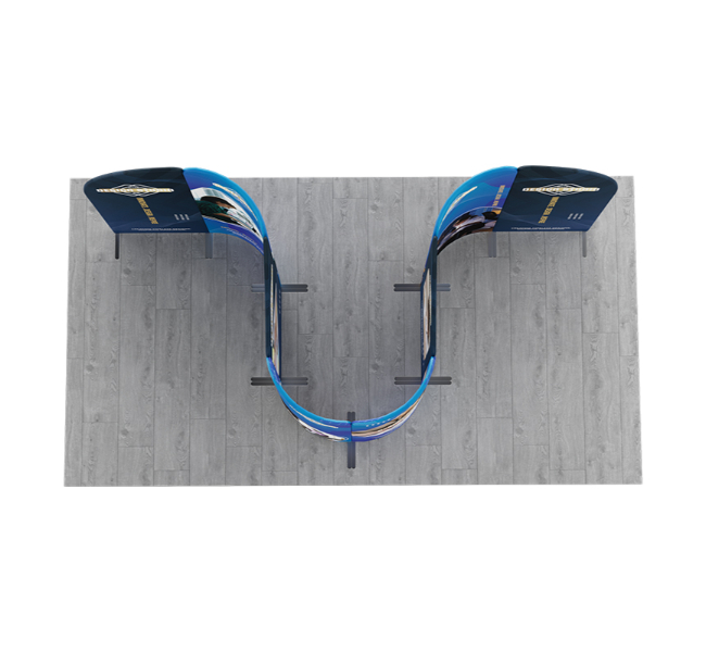 13 ft x 10 ft S-Curved Wave Magnetic Modular Fabric Display