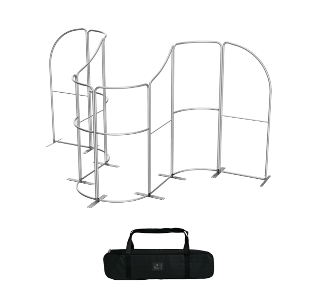 13 ft x 10 ft S-Curved Wave Magnetic Modular Fabric Display