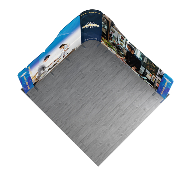 13 ft x 13 ft L-Shape Wave Magnetic Modular Fabric Display
