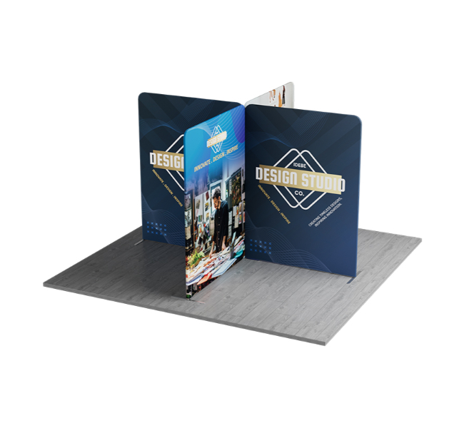 13 ft x 13 ft X-Shape Magnetic Modular Fabric Display