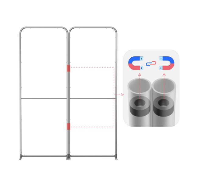 13 ft x 13 ft X-Shape Magnetic Modular Fabric Display