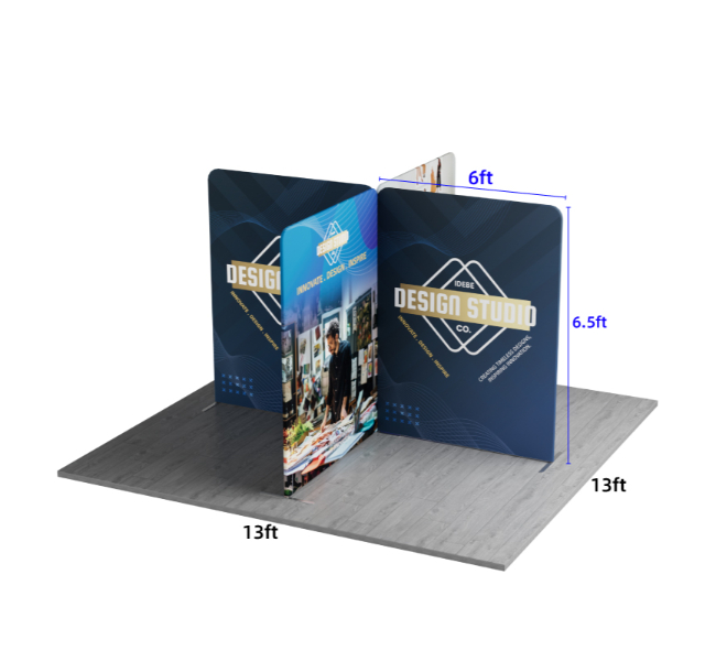 13 ft x 13 ft X-Shape Magnetic Modular Fabric Display