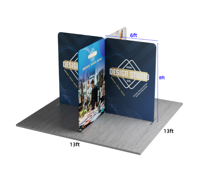 13 ft x 13 ft X-Shape Magnetic Modular Fabric Display