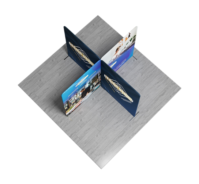 13 ft x 13 ft X-Shape Magnetic Modular Fabric Display