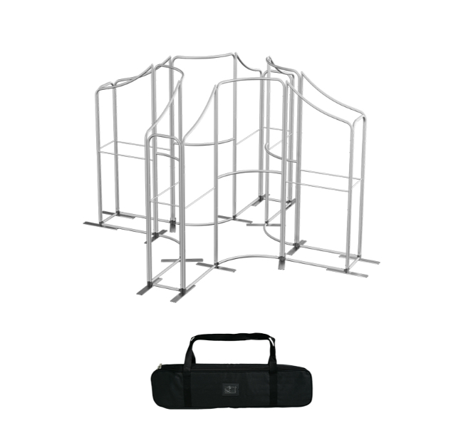13 ft x 13 ft X-Shape Wave Magnetic Modular Fabric Display