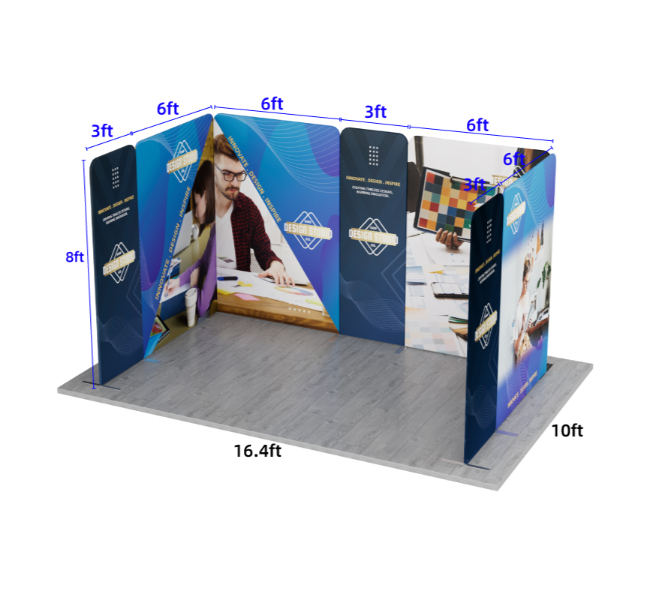 16.4 ft x 10 ft U-Shape Magnetic Modular Fabric Display