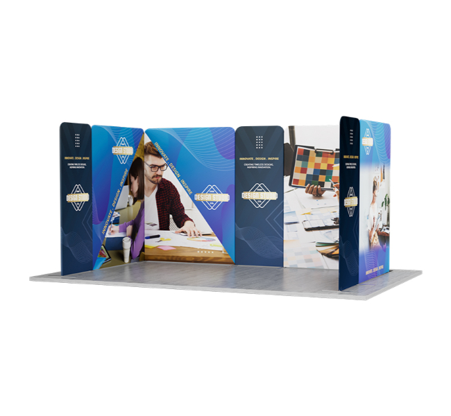 16.4 ft x 10 ft U-Shape Magnetic Modular Fabric Display