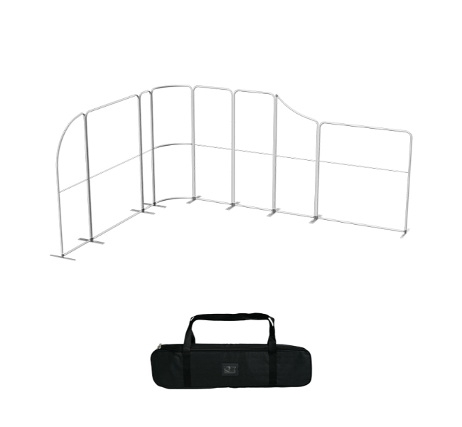 16.4 ft x 13 ft Curved L-Shape Magnetic Modular Fabric Display