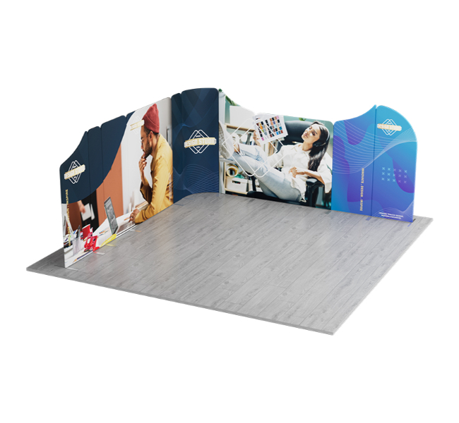 16.4 ft x 16.4 ft Curved L-Shape Magnetic Modular Fabric Display