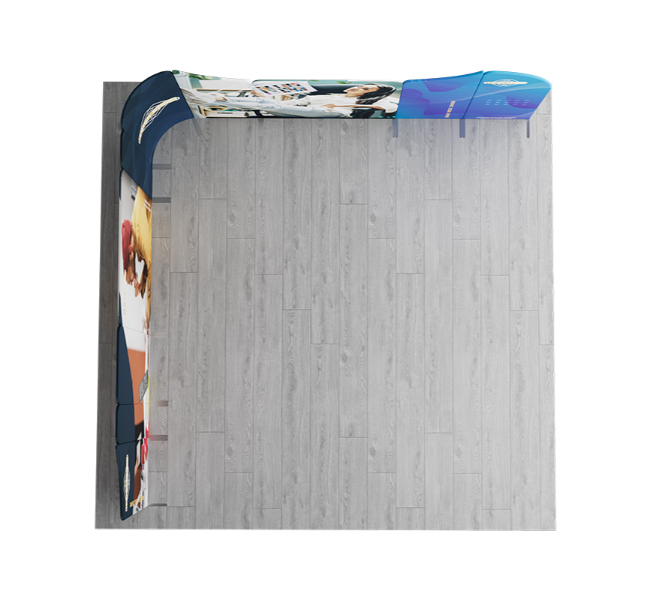 16.4 ft x 16.4 ft Curved L-Shape Magnetic Modular Fabric Display