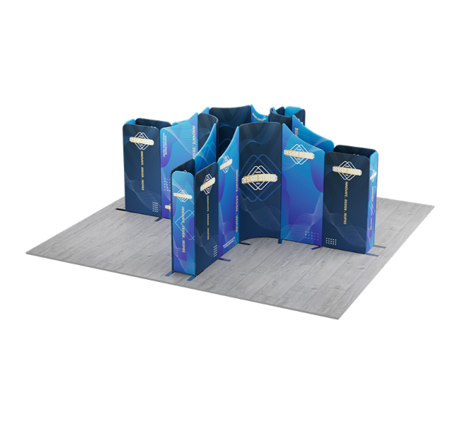 16.4 ft x 16.4 ft X-Shape Wave Magnetic Modular Fabric Display
