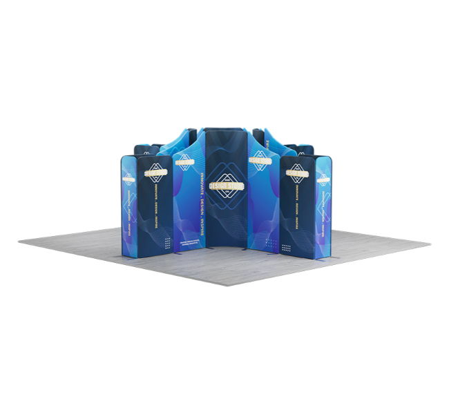 16.4 ft x 16.4 ft X-Shape Wave Magnetic Modular Fabric Display