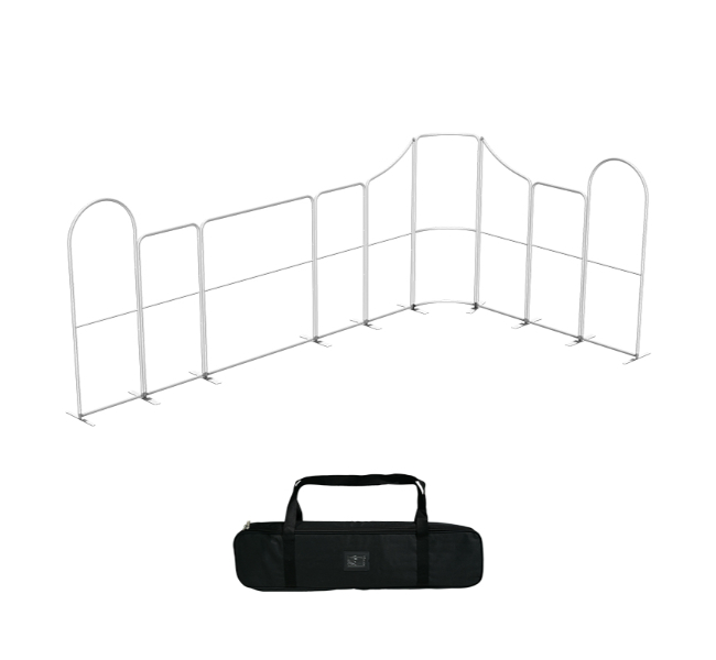 20 ft x 10 ft Curved L-Shape Magnetic Modular Fabric Display