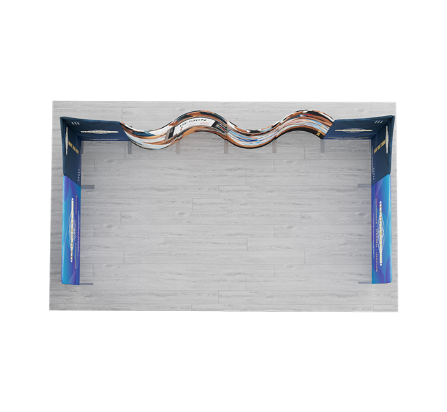 20 ft x 10 ft U-Shape Wave Magnetic Modular Fabric Display