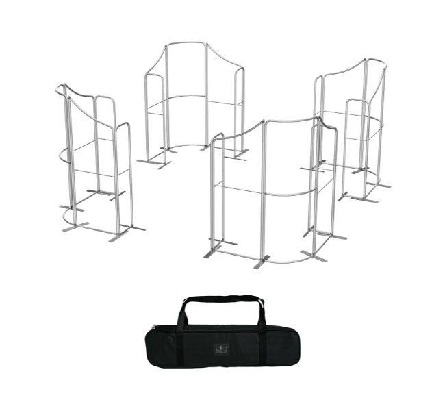 20 ft x 20 ft Four Corner Curved Magnetic Modular Fabric Display