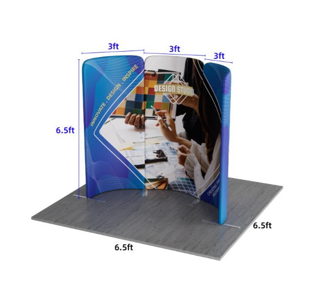 6.5 ft x 6.5 ft Curved Arch Magnetic Modular Fabric Display