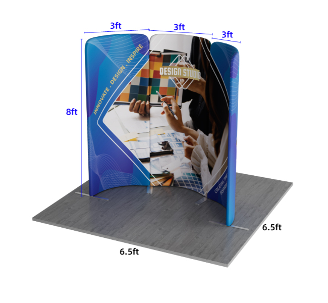 6.5 ft x 6.5 ft Curved Arch Magnetic Modular Fabric Display