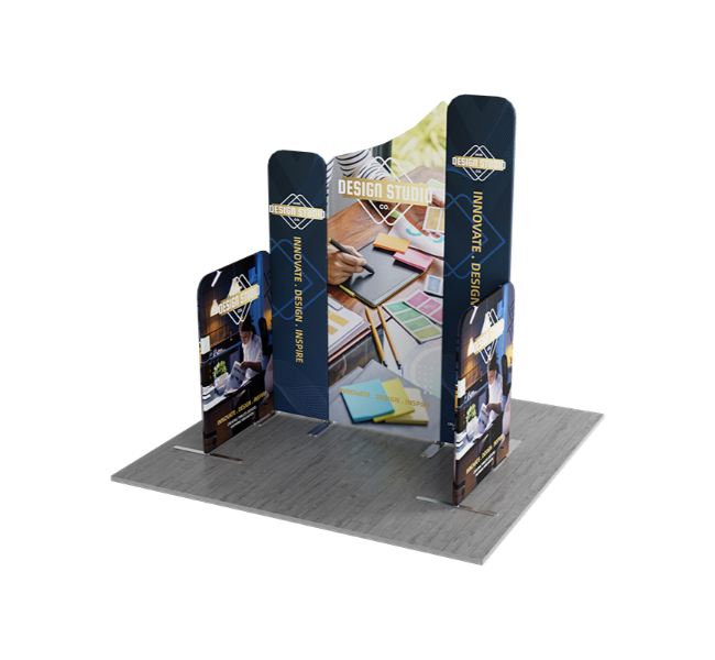 6.5 ft x 6.5 ft Curved Wave Magnetic Modular Fabric Display