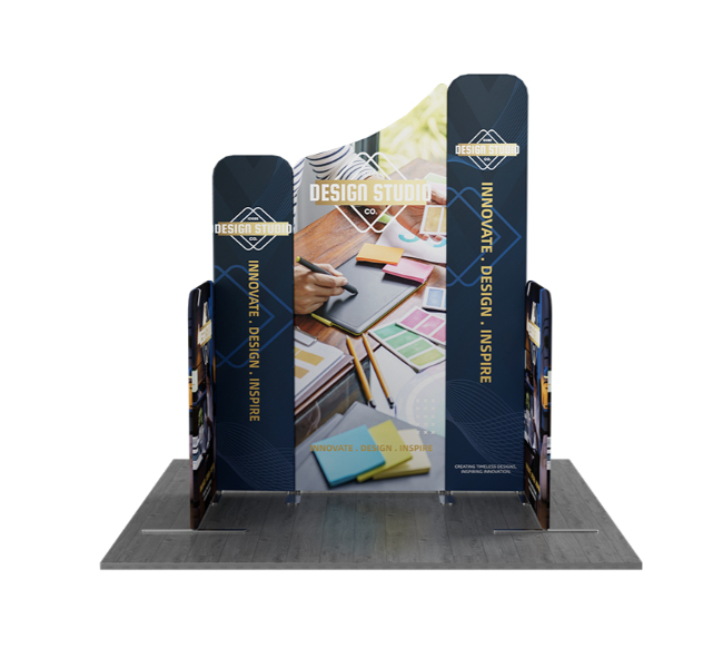 6.5 ft x 6.5 ft Curved Wave Magnetic Modular Fabric Display