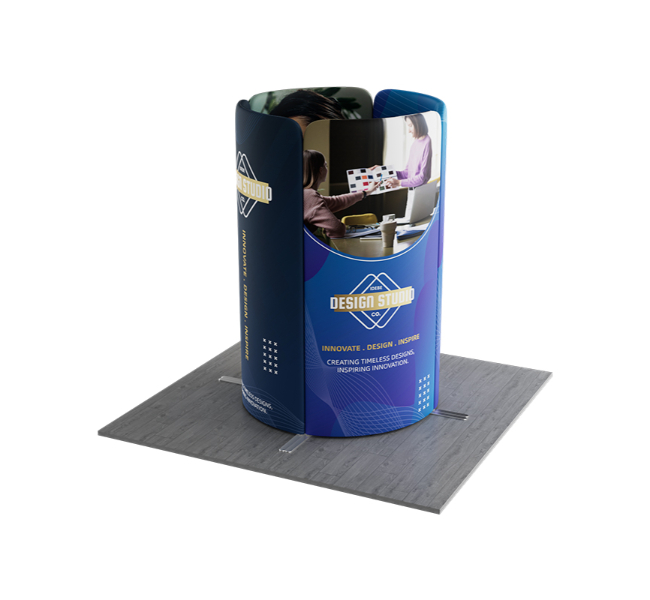 6.5 ft x 6.5 ft Round Tower Magnetic Modular Fabric Display