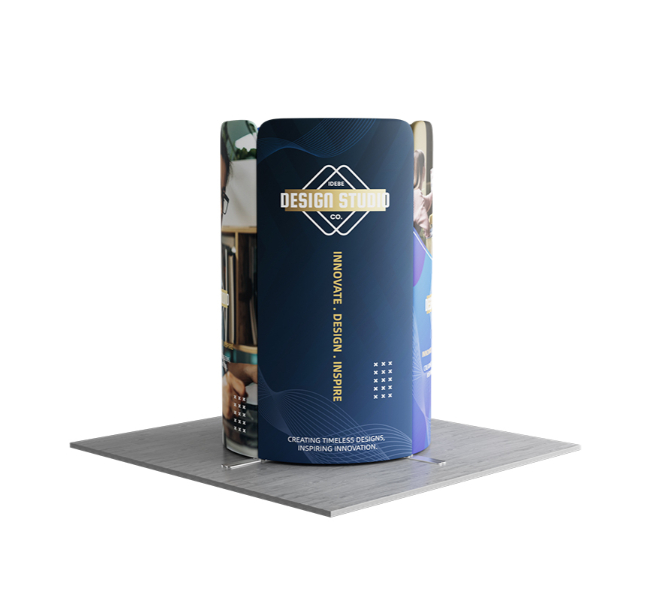 6.5 ft x 6.5 ft Round Tower Magnetic Modular Fabric Display