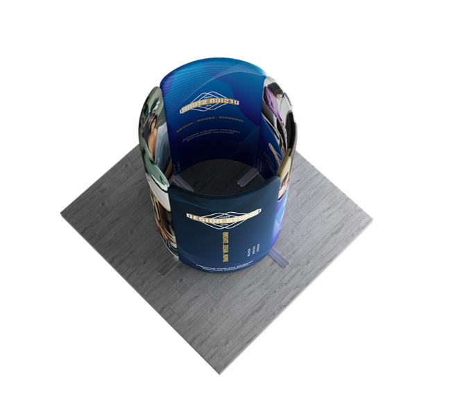 6.5 ft x 6.5 ft Round Tower Magnetic Modular Fabric Display