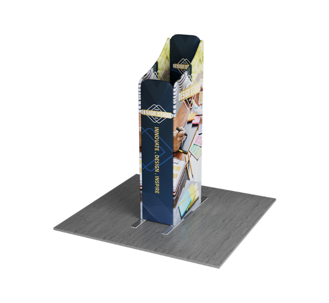 6.5 ft x 6.5 ft Twin Curved Wave Magnetic Modular Fabric Display