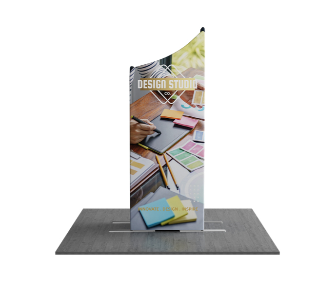 6.5 ft x 6.5 ft Twin Curved Wave Magnetic Modular Fabric Display