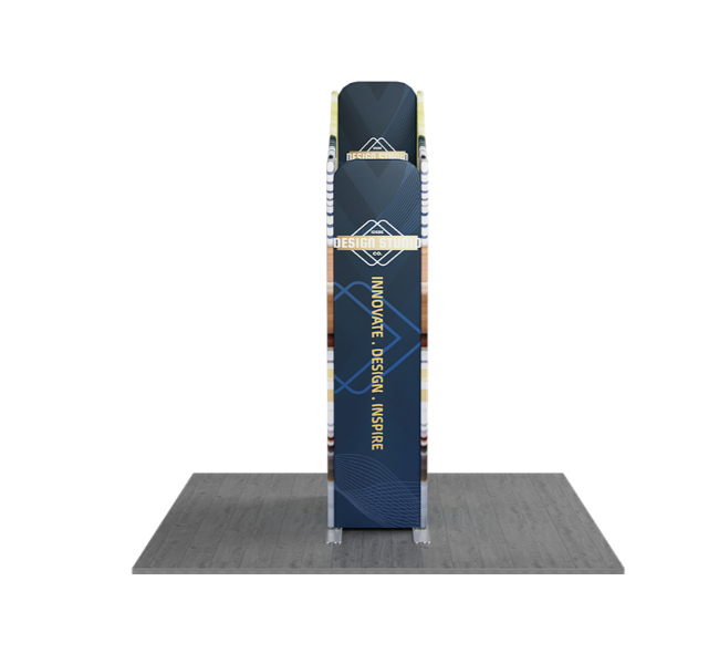 6.5 ft x 6.5 ft Twin Curved Wave Magnetic Modular Fabric Display
